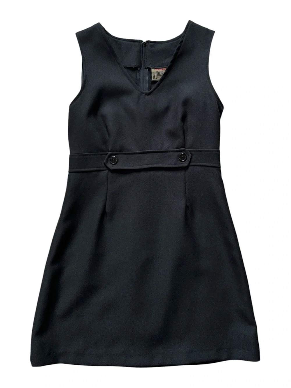 Vintage Classic Black Sleeveless Midi Dress